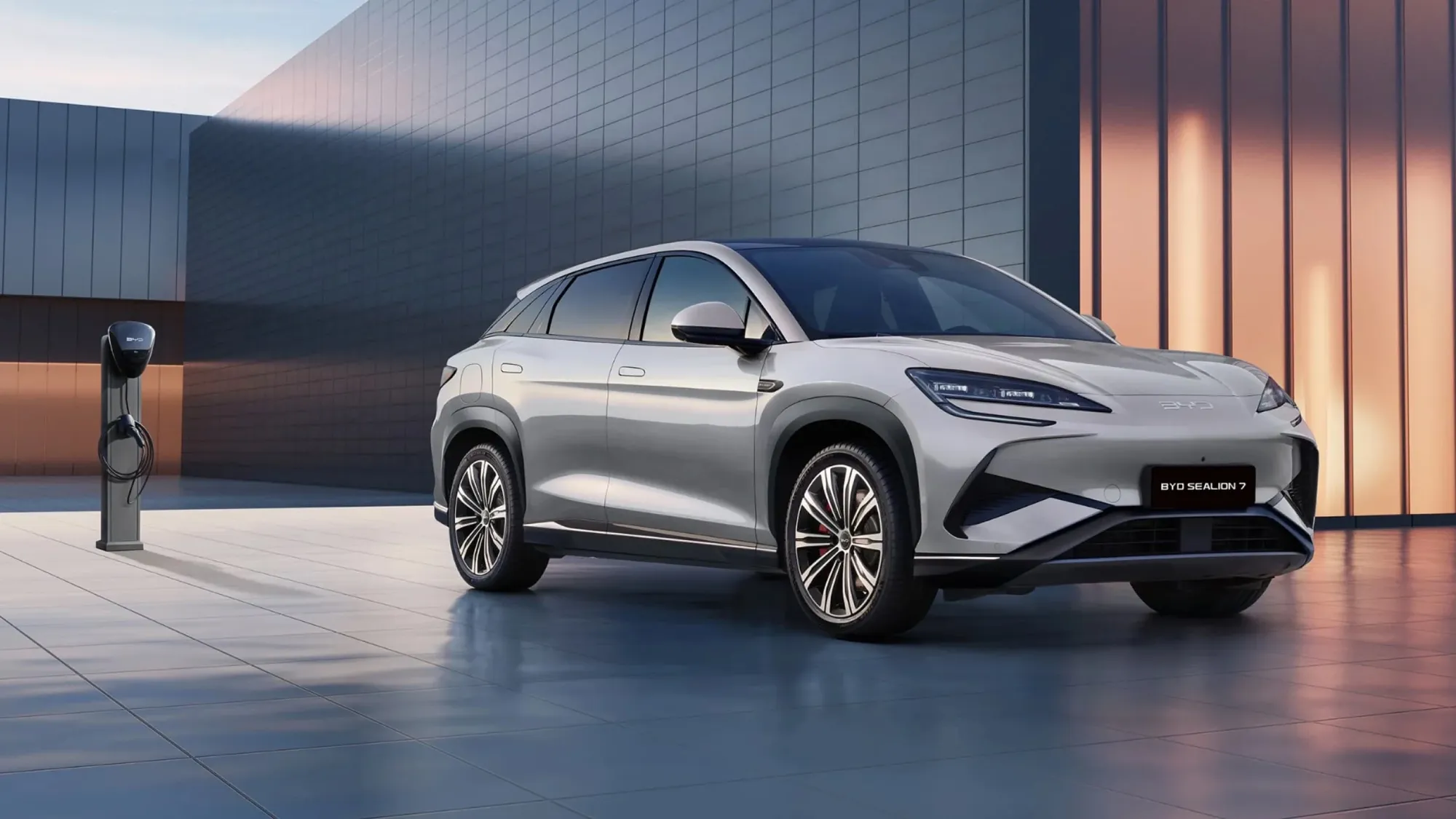 BYD Sealion 7 electric SUV parked at a charging station