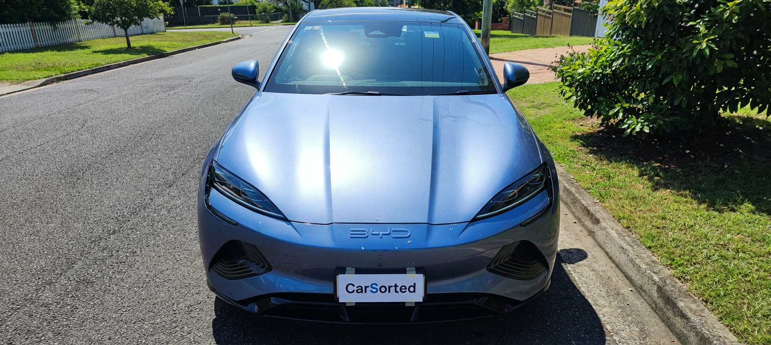 BYD Seal front three-quarter view on test drive