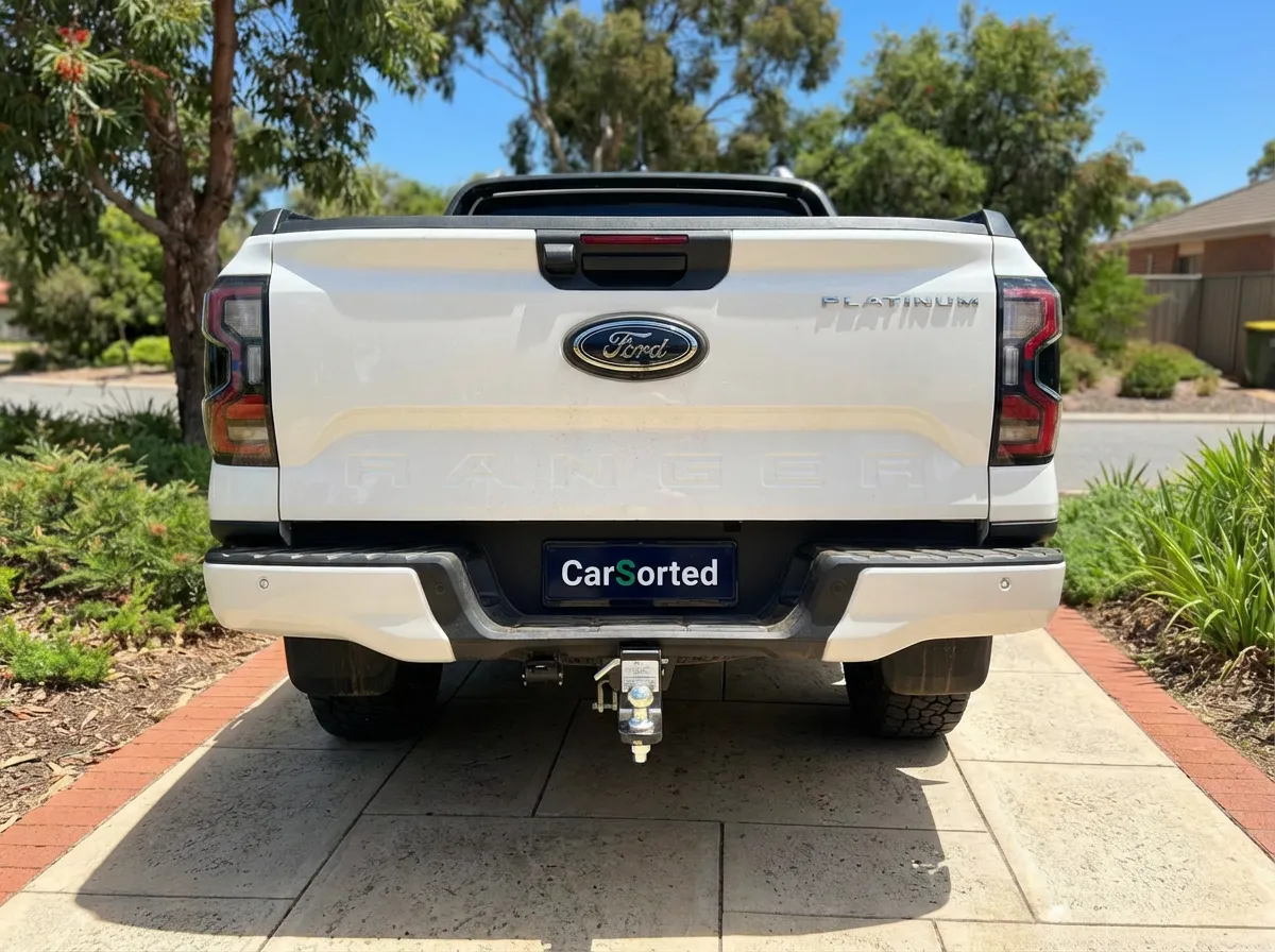 Ford Ranger Platinum rear view showing CarSorted number plate