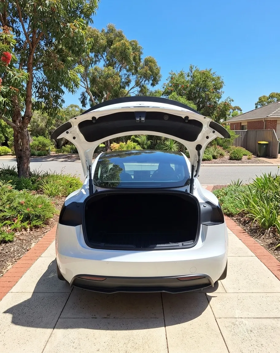 Tesla Model 3 Highland rear boot space open